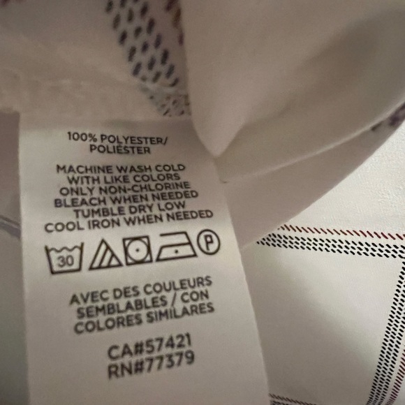 Anne Taylor White Blouse with Ted and black detail. Size SP - Picture 4 of 4